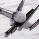 6pcs Black Silver Makeup Brush Set | Complete Makeup Brush Set | Cosmetics Brush Set For Professional Makeup | Synthetic Powder Foundation
