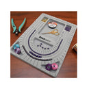 The Beadsmith Bead Board with Cover, Grey Flocked | 3 U-Shaped Channels | 6 Recessed Compartments | 9.75 x 13.25 inches | Design Boards