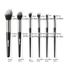 6pcs Black Silver Makeup Brush Set | Complete Makeup Brush Set | Cosmetics Brush Set For Professional Makeup | Synthetic Powder Foundation