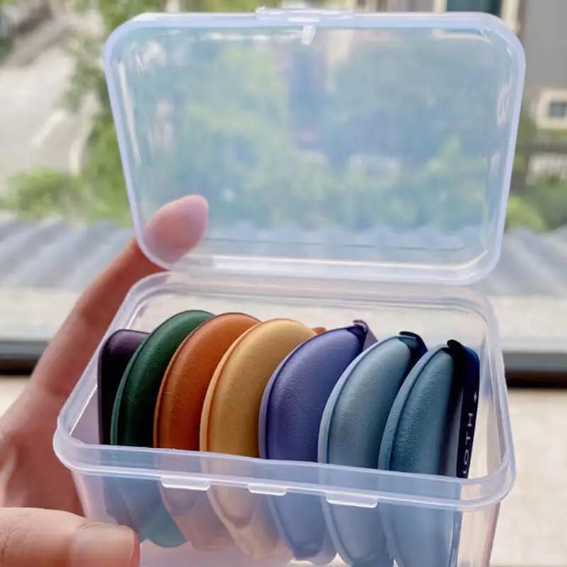 1pc Transparent Multifunctional Portable Powder Puff Storage Box | Cosmetic Storage Box | Cosmetic Tool Storage Box