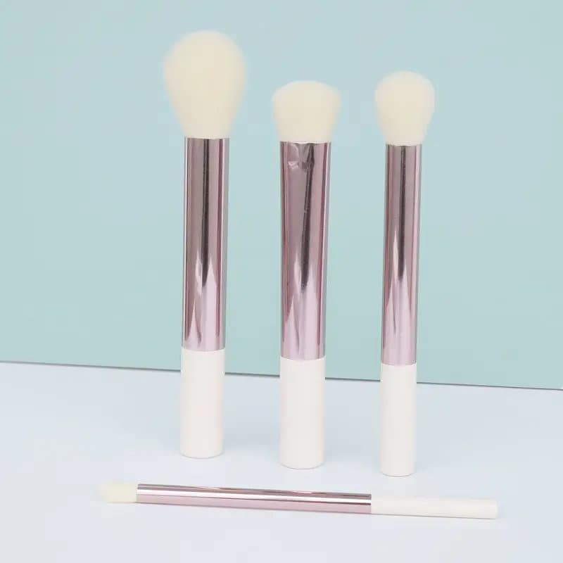 Makeup Brushes 4Pcs Synthetic Foundation Powder Concealers Eye Shadows Blush Makeup Brushes Rose Golden Cosmetic Brushes