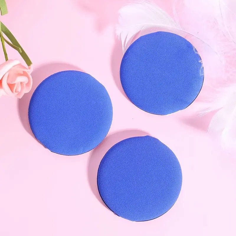 1pc Face Makeup Sponge Powder Saving Soft Air Cushion Powder Puff Round Makeup Sponge Applicators | Blue