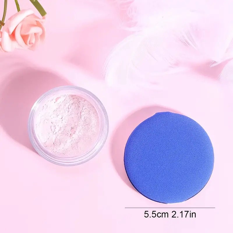 1pc Face Makeup Sponge Powder Saving Soft Air Cushion Powder Puff Round Makeup Sponge Applicators | Blue