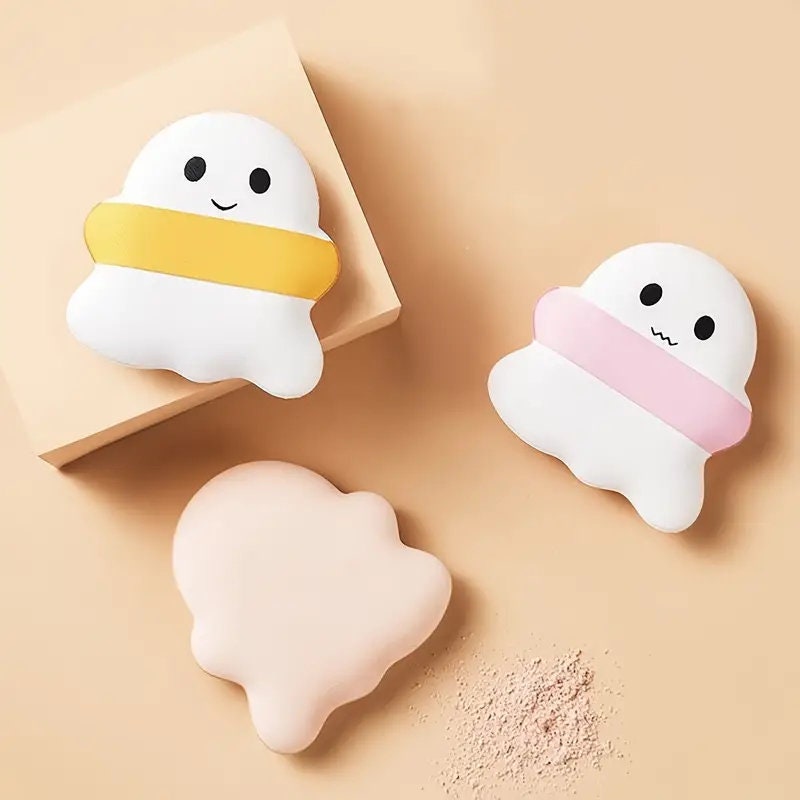 3pcs Makeup Puff For Liquid Foundation Cream Powder Concealer Soft Blending Sponge Cute Ghost Shape Powder Puff