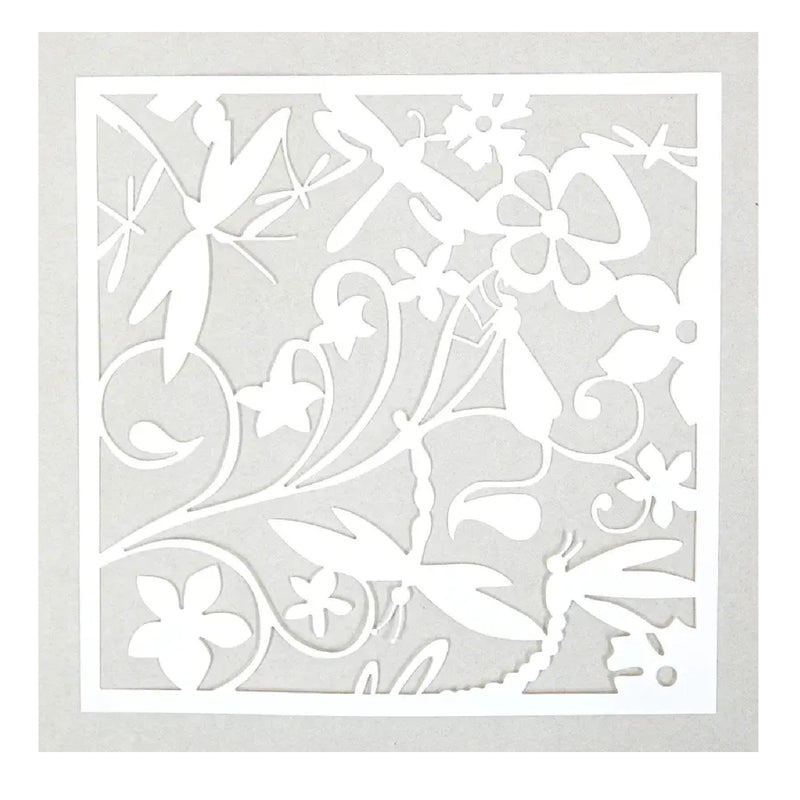 Butterflies And Grasshoppers On Vine Flowers DIY Layering Stencils