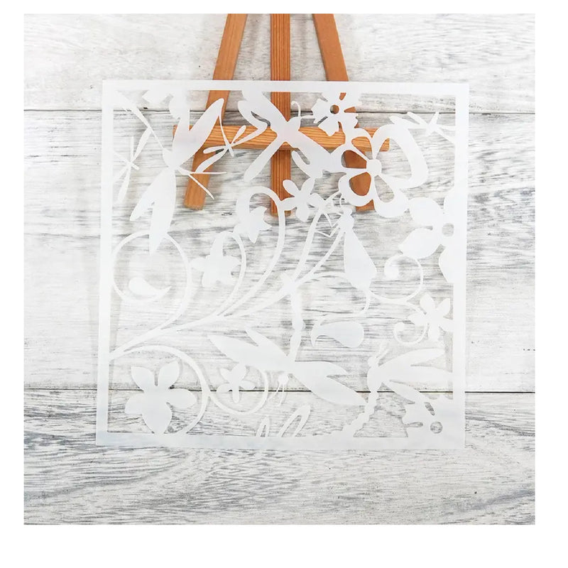 Butterflies And Grasshoppers On Vine Flowers DIY Layering Stencils