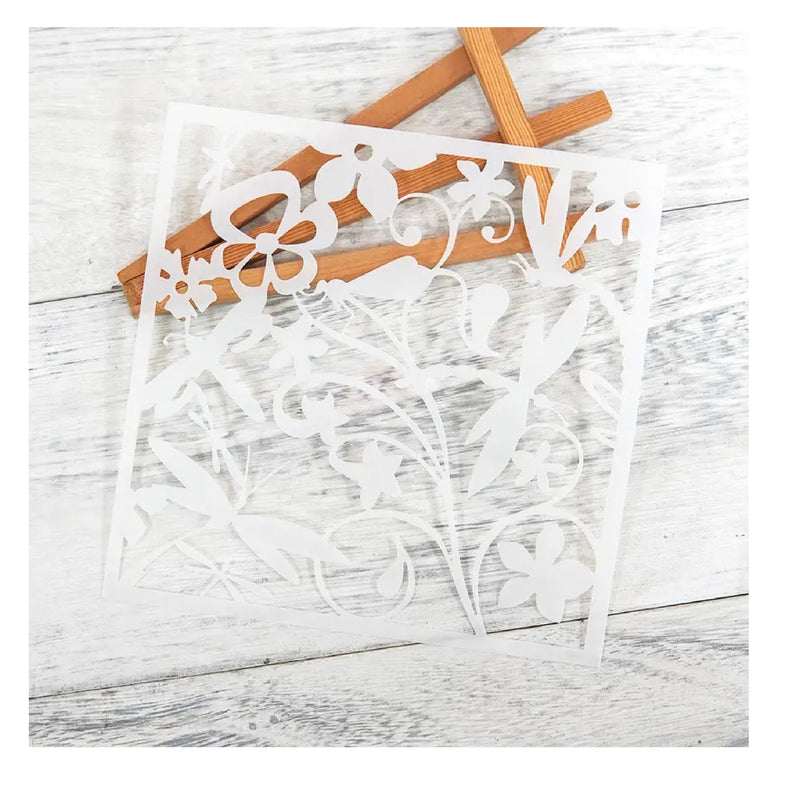 Butterflies And Grasshoppers On Vine Flowers DIY Layering Stencils