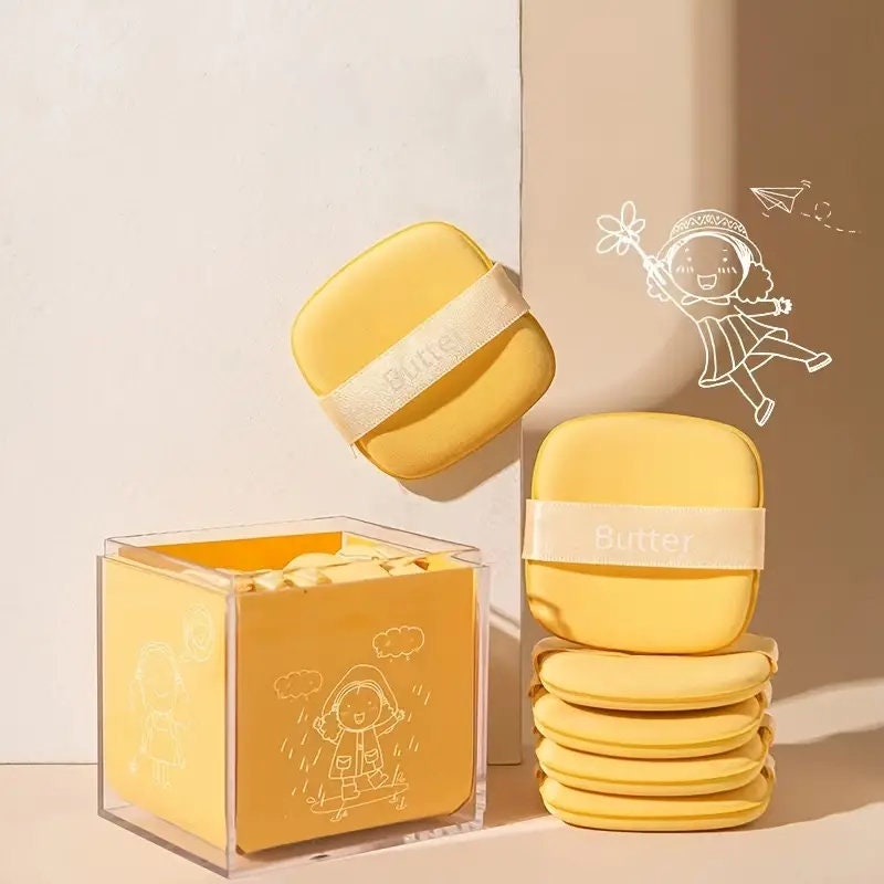 Powder Puff Face Square Soft Makeup Puff For Loose Powder Soft Body Cosmetic Foundation Sponge Mineral Powder Wet Dry Makeup Tool With Strap
