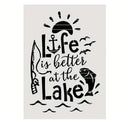 Life Is Better On The Lake Large Alphabet Stencil For Painting On Wood