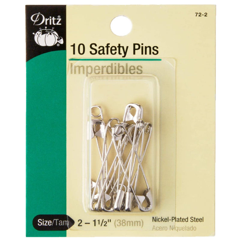 Dritz 72-2 Safety Pins | Size 2 |10 Units