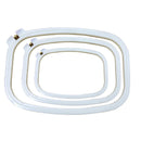 Fivtyily 3 Pieces Plastic Embroidery Hoops | Adjustable Square Circle | Cross Stitch Hoop For Crafts