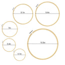 Maydear Embroidery Hoops Bamboo Circle Frame For Crafts with 6 Pieces Cross Stitch Hoop Rings