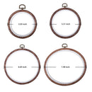 Joybest | Set of 4 Cross Stitch Embroidery Hoops | Faux Wood Display Frame | Hand Embroidery kit