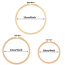 WOWOSS 12 Embroidery Hoops Of 3 Sizes | Round Wood | Adjustable | Bamboo | For Cross Stitch | For Embroidery