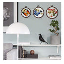 Joybest | Set of 4 Cross Stitch Embroidery Hoops | Faux Wood Display Frame | Hand Embroidery kit