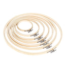 7 Pieces Embroidery Hoop Set Bamboo Circle Cross Stitch Frame Hoop Ring for Embroidery