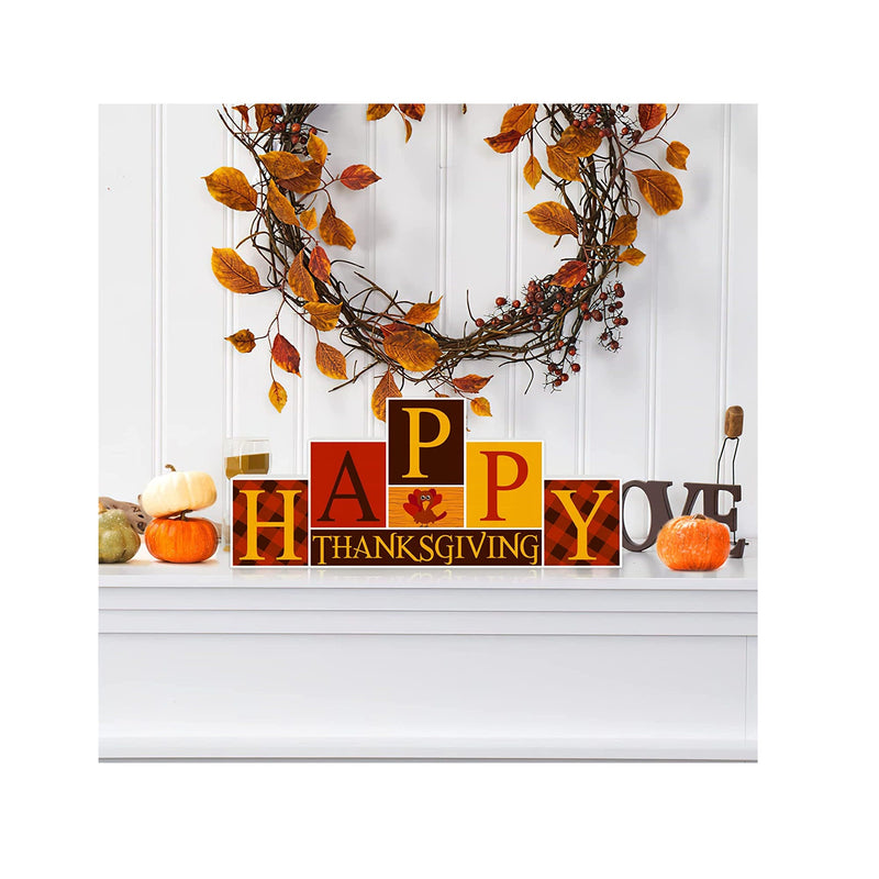 Happy Thanksgiving/Merry Christmas Decorations Wooden Sign | Reversible Table Decor