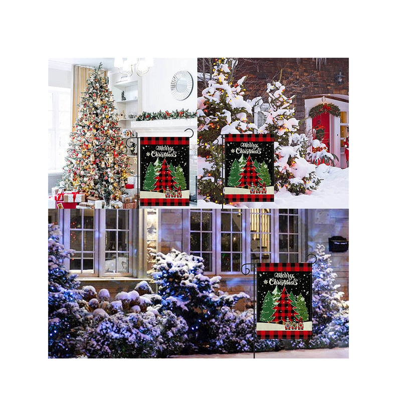 Merry Christmas Garden Flag Winter Outdoor Christmas Decorations Clearance Double Sided Burlap