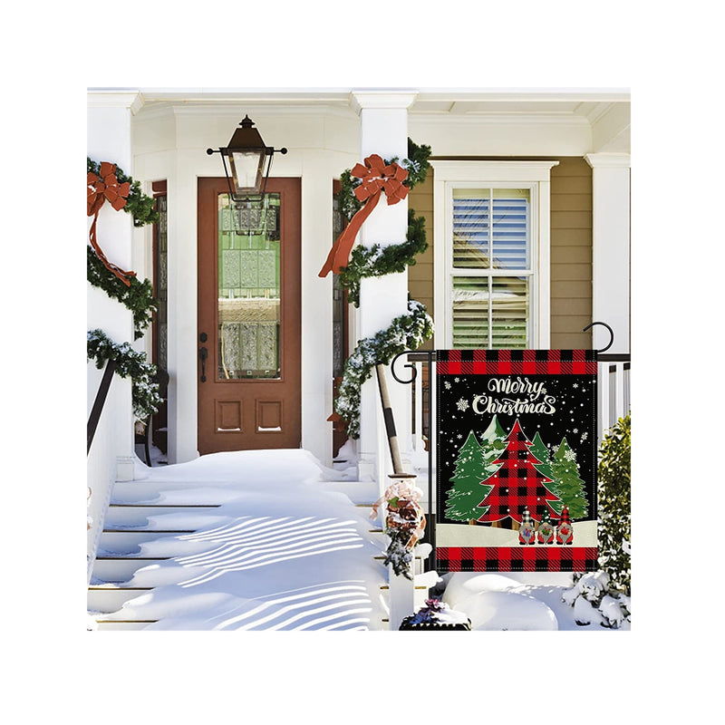 Merry Christmas Garden Flag Winter Outdoor Christmas Decorations Clearance Double Sided Burlap