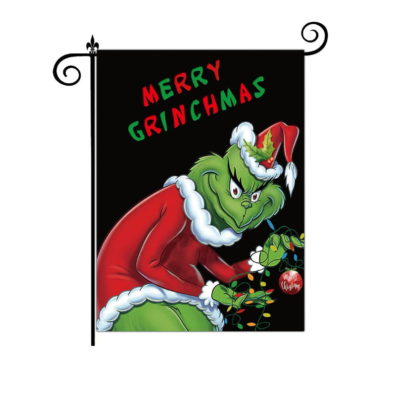 WLWLG Merry Grinchmas Garden Flag for Christmas Indoor & Outdoor Decoration 12''x17''