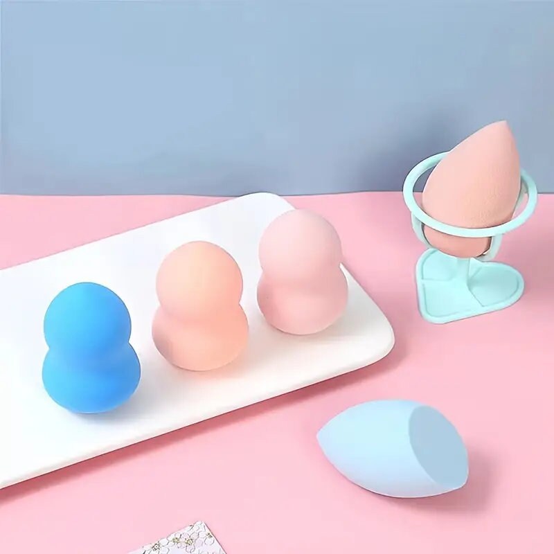 5pcs/box Makeup Sponges With Makeup Sponge Holder Ultra Soft Powder Saving Beauty Egg Makeup Sponges Blender
