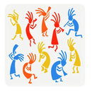 1 African Tribal Stencil 11.8" X 11.8" Kokopelli Drawing Painting