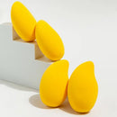 4 Packs Mango Makeup Egg Sponge Powder Puff For Both Wet And Dry Use Super Soft Non-eating Powder Makeup Sponge With Holder And Storage Box