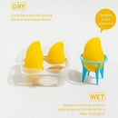 4 Packs Mango Makeup Egg Sponge Powder Puff For Both Wet And Dry Use Super Soft Non-eating Powder Makeup Sponge With Holder And Storage Box