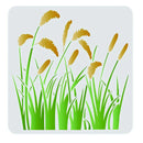 1 Reed Grass Stencil | 11.8 x 11.8 Inches | Reusable Cattail Leaf Stencils