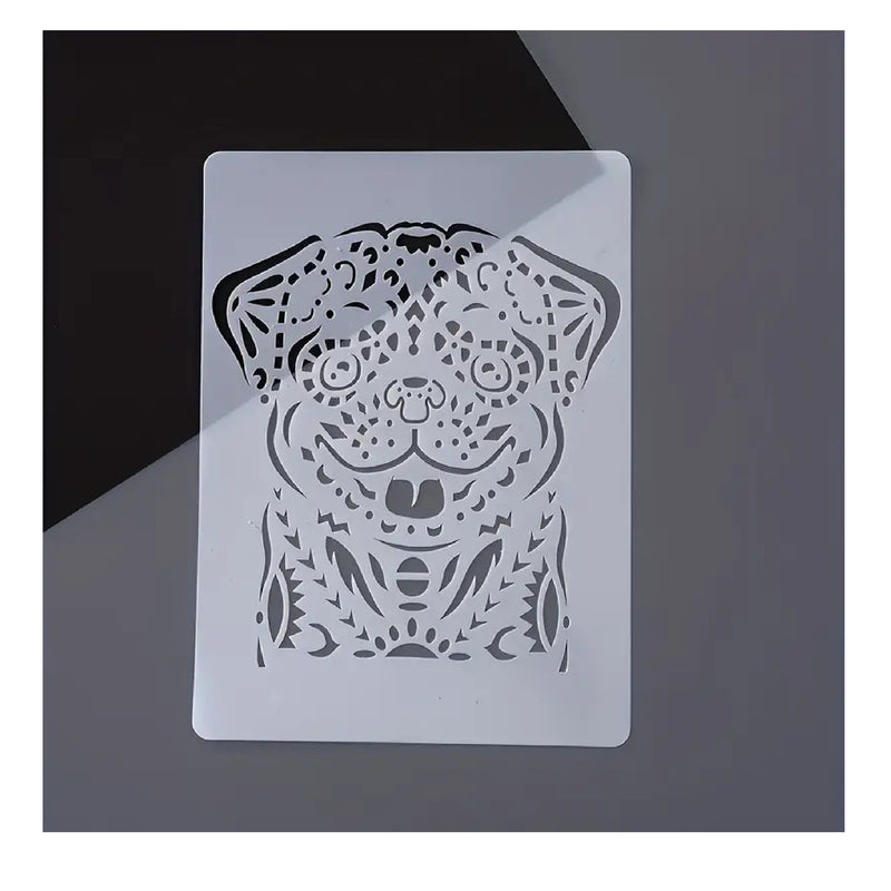 Drawing Template With White Dog Pattern | Creative Animal Theme