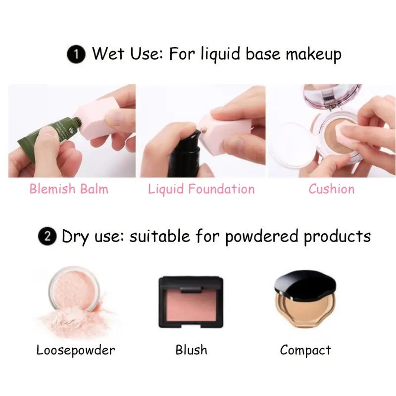 12PCS Mini Makeup Sponge Blenders Diamond Shape Cosmetic Beauty Sponge Cushion Puff Blending Applicator For Foundation Liquid Cream Powder