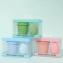 BATENG Non-latex Makeup Sponges With Coffe Cup Storage | Foundation Concealer Applicator Sponge Heart Shaped Durable Sponge Material Soft