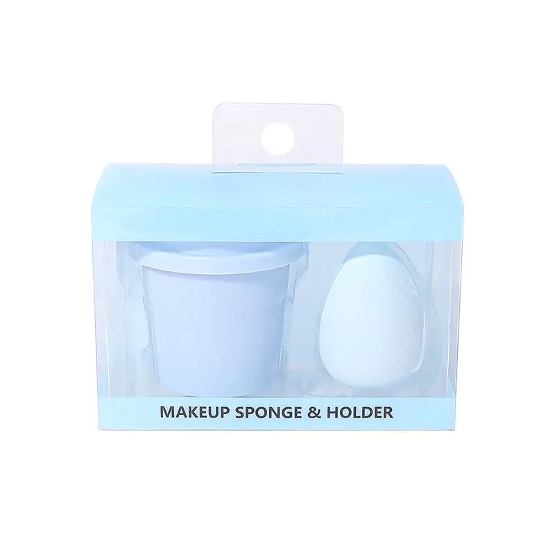 BATENG Non-latex Makeup Sponges With Coffe Cup Storage | Foundation Concealer Applicator Sponge Heart Shaped Durable Sponge Material Soft