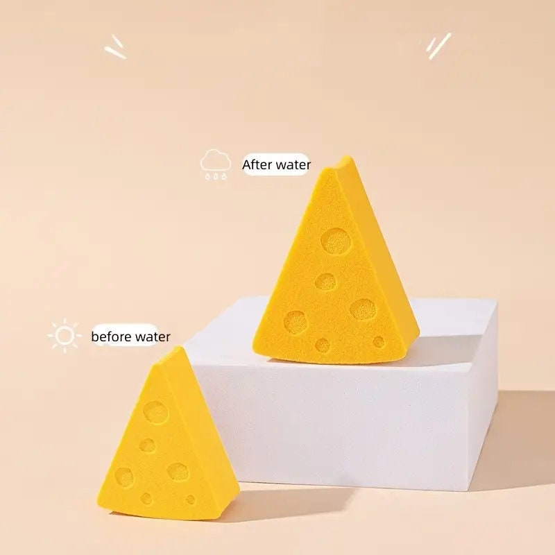 Mini Makeup Sponge Puff Cute Cheese Shaped Triangle Soft Portable Wet And Dry Use Disposable Beauty Egg Face Foundation Powder Makeup Cream