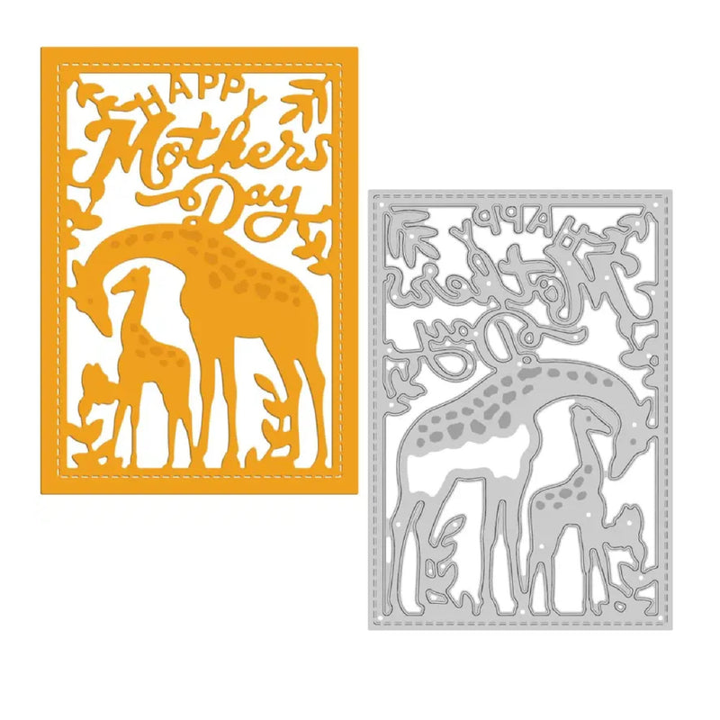 1Pc Happy Mother's Day Theme Cutting Die Metal Giraffes Stamping