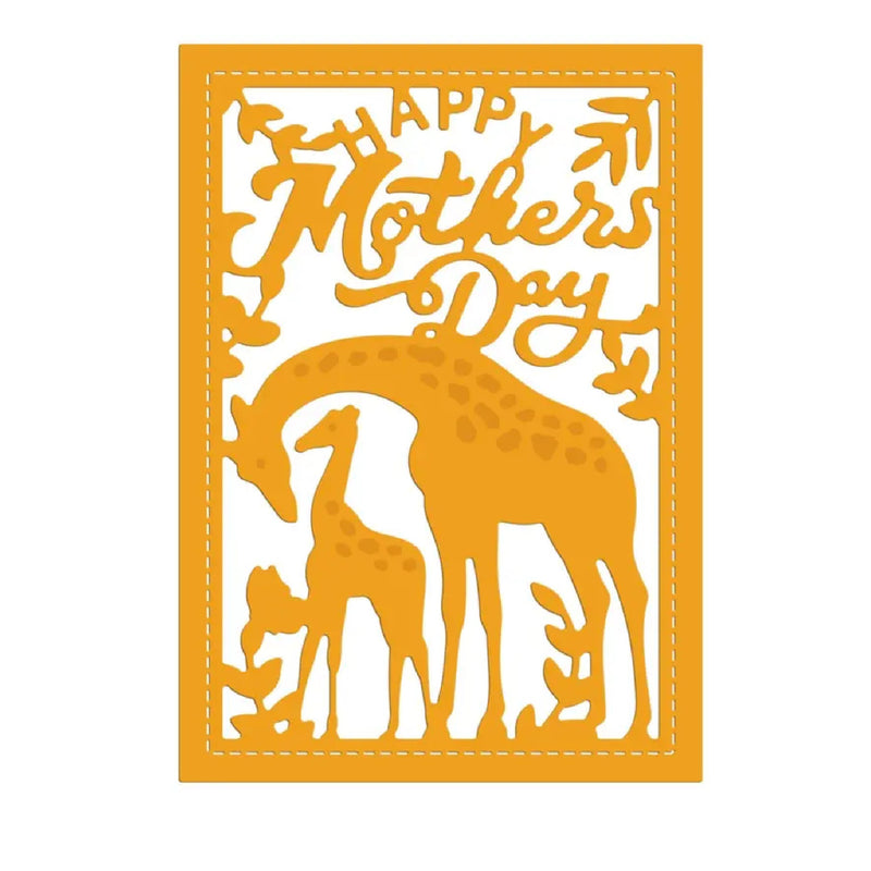 1Pc Happy Mother's Day Theme Cutting Die Metal Giraffes Stamping