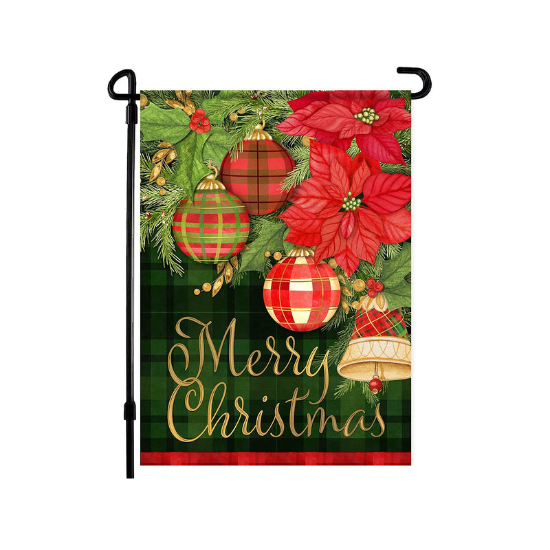 Home4Ever Christmas Garden Flag | Plaid Christmas Flag 12x18 Double Sided | Premium Printed Winter Flags for Outside