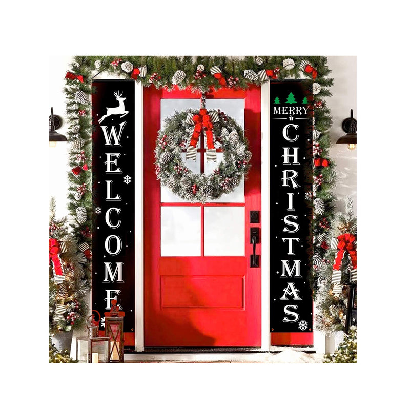 Latoy Merry Christmas Banners | Front Door Welcome Christmas Porch Banners