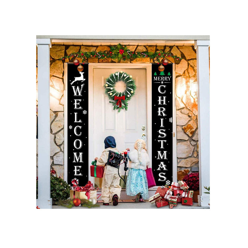 Latoy Merry Christmas Banners | Front Door Welcome Christmas Porch Banners