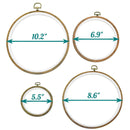 Celley Embroidery Hoop Frames | Vintage imitated wood design | Sizes from 5.5 inches to 10.2 inches | 4 pieces