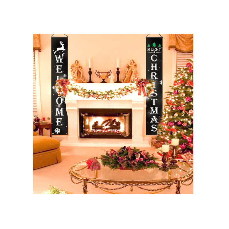 Latoy Merry Christmas Banners | Front Door Welcome Christmas Porch Banners