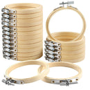 Caydo 20 Pieces 3 Inch Bamboo Embroidery Hoops | Wooden Round Circle