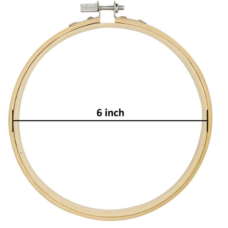 Similane | 12 Pieces | 6 Inch Embroidery Hoops | Bamboo Circle | Cross Stitch Hoop