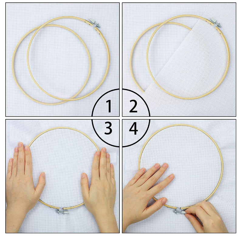 Similane | 12 Pieces | 6 Inch Embroidery Hoops | Bamboo Circle | Cross Stitch Hoop