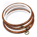 Erlvery DaMain 3 Pieces 6 Inch Round Embroidered Hoops Bulk Imitated Wood Circle Cross Stitch Hoop Ring