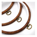 Erlvery DaMain 3 Pieces 6 Inch Round Embroidered Hoops Bulk Imitated Wood Circle Cross Stitch Hoop Ring