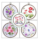 Erlvery DaMain 3 Pieces 6 Inch Round Embroidered Hoops Bulk Imitated Wood Circle Cross Stitch Hoop Ring