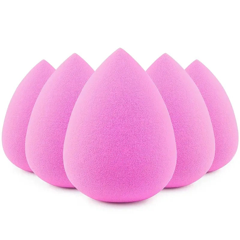 5Pcs Makeup Sponge Set | Foundation Blending Beauty Sponge | Pink Makeup Sponges | Flawless For Liquid Cream And Powder