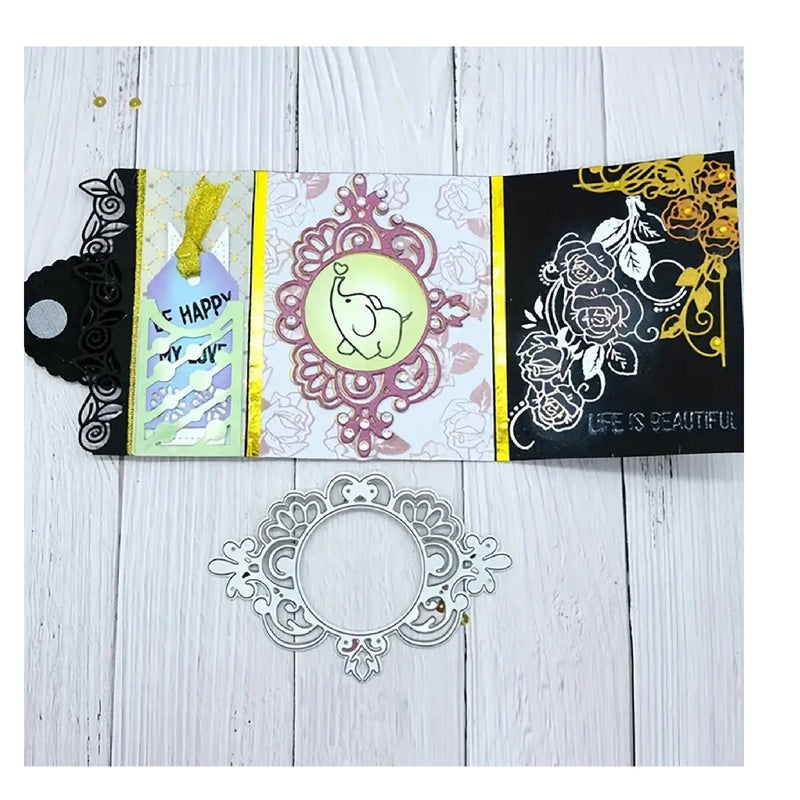 Lace Album Frame Metal Cutting Dies 3D Scrapbooking Crafts