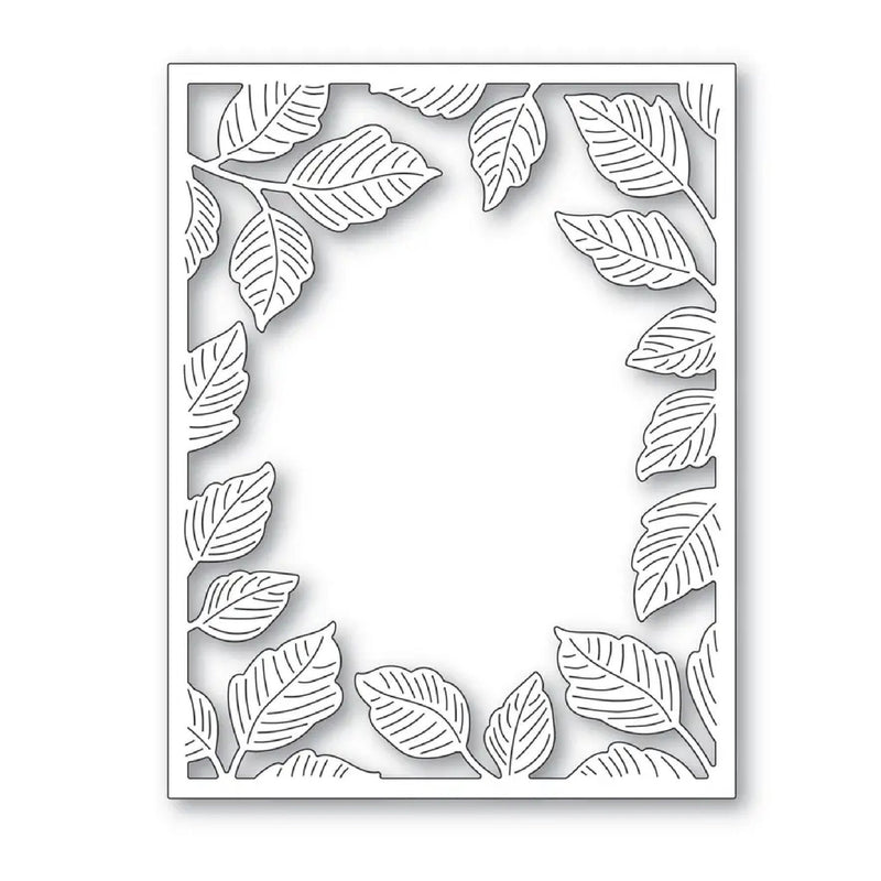 Leaf Rectangular Background Frame Cutting Template